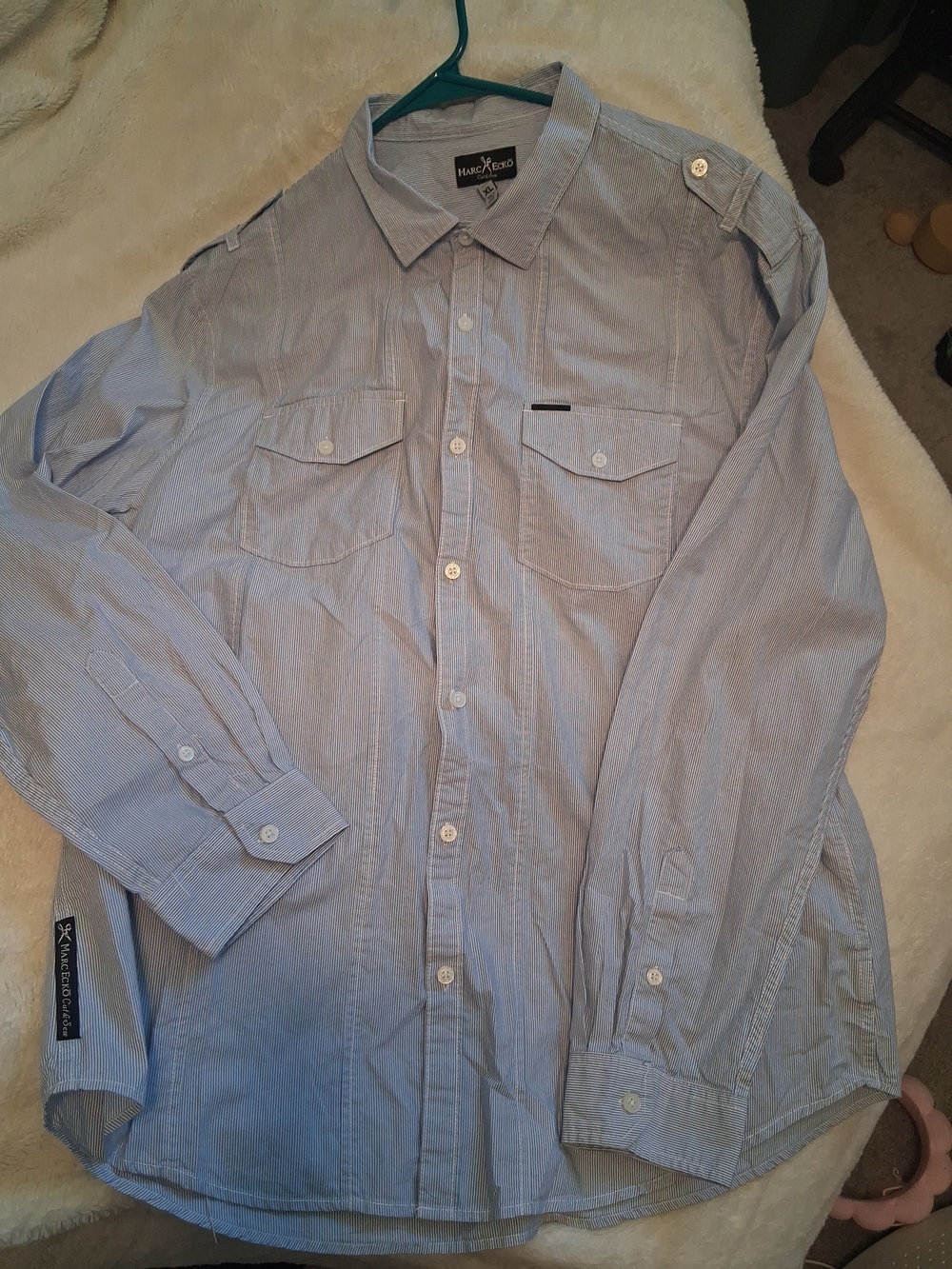 Marc Ecko Blue Striped Button-Up Shirt